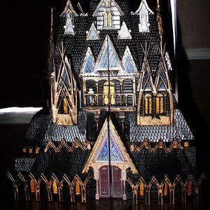 Halloween Haunted House Castle One-of-a-Kind Hand painted Dollhouse Spooky Décor